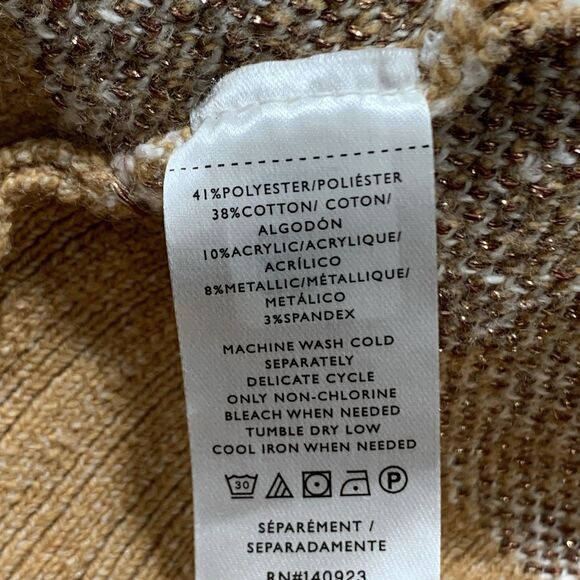 LOFT Shimmer Animal Print Mini Sweater Dress Size Medium Petite - Picture 12 of 12